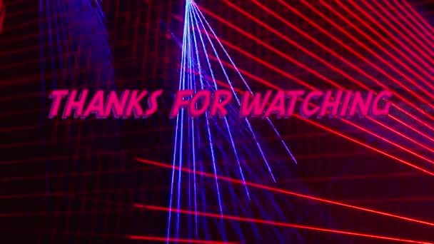 Thanks Watching Text Bright Light Background — Stock Video