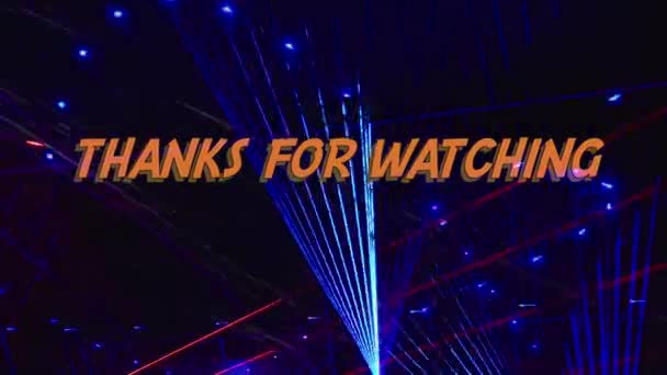 Thanks Watching Text Bright Light Background — Stock Video