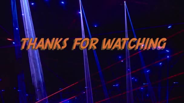 Thanks Watching Text Bright Light Background — Stock Video