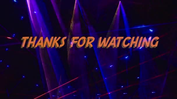 Thanks Watching Text Bright Light Background — Stock Video