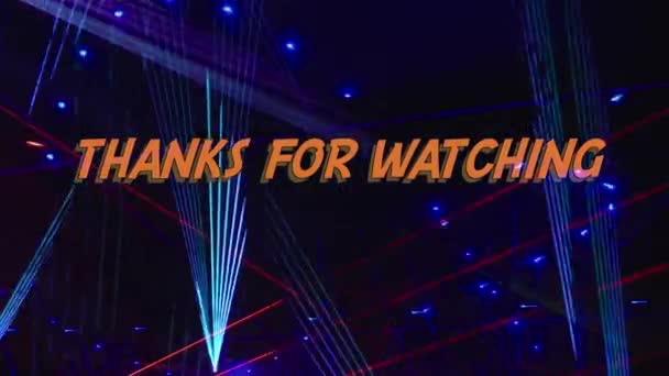 Thanks Watching Text Bright Light Background — Stock Video