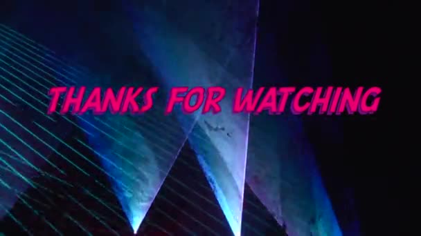 Thanks Watching Text Bright Light Background — Stock Video