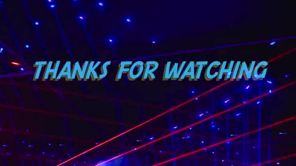 Thanks Watching Text Bright Light Background — Stock Video