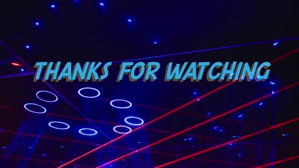 Thanks Watching Text Bright Light Background — Stock Video