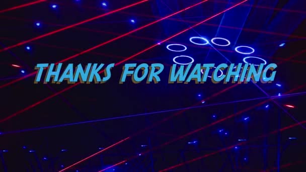 Thanks Watching Text Bright Light Background — Stock Video