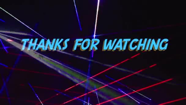 Thanks Watching Text Bright Light Background — Stock Video