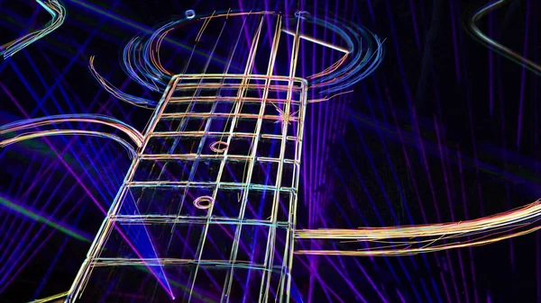 Duvar Kağıdı Renkli Neon Arkaplan Neon Işığı Gitarı — Stok fotoğraf