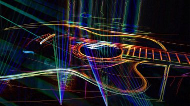Duvar kağıdı. Renkli neon arkaplan. Neon ışığı gitarı 