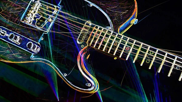 Tapeta Kolor Neonowego Tła Neonowa Gitara Lekka — Zdjęcie stockowe