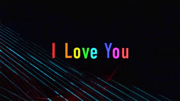 Love You Text Rainbow Colors Stage Light Background — Φωτογραφία Αρχείου