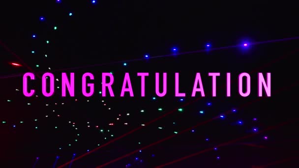 Congratulation Text Color Light Background — Stock Video