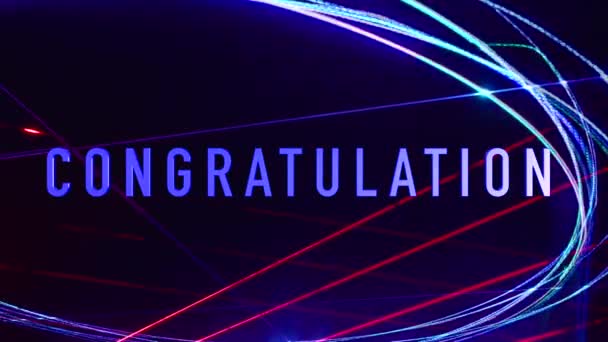 Congratulation Text Color Light Background — Stock Video