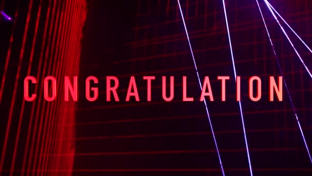 Congratulation Text Color Light Background — Stock Video