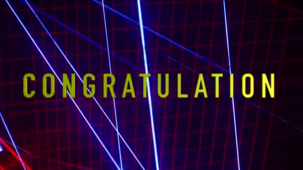 Congratulation Text Color Light Background — Stock Video