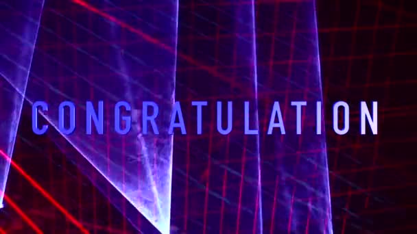 Congratulation Text Color Light Background — Stock Video