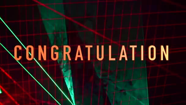 Congratulation Text Color Light Background — Stock Video