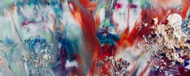 Renkli soyut arka plan duvar kağıdı. Modern motif görsel sanat. Yağlı boya karışımı. Moda el boyama bezi. Duvar dekorasyonu ve duvar resimleri fikri. Üç boyutlu doku. Sanat nesnesi