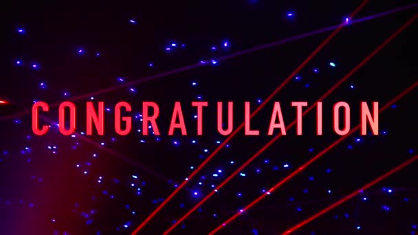 Congratulation Text Color Light Background — Stock Video