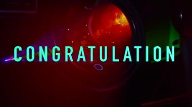 - Tebrik mesajı. - Teşekkür ederim. Renk Işığı arkaplanı