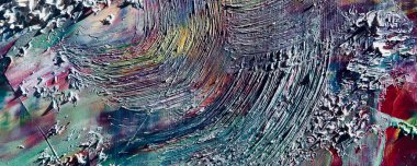 Renkli soyut arka plan duvar kağıdı. Modern motif görsel sanat. Yağlı boya karışımı. Moda el boyama bezi. Duvar dekoru