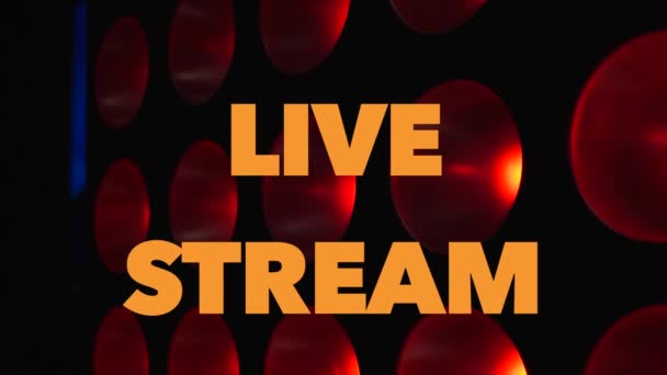 Live Stream Text Bright Light Background — Stock Video