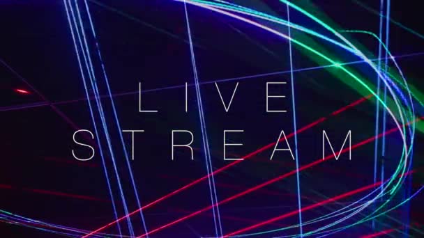 Live Stream Text Bright Light Background — Stockvideo