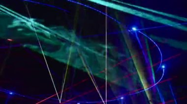Kusursuz döngü videosu. Soyut sanat neon ışığı arkaplanı