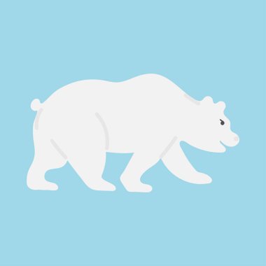 Beyaz kürklü kutup ayısı. El çizimi vektör çizimi beyaz arkaplanda izole edildi.