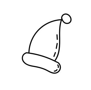 Noel Baba 'nın el çizimi Noel Baba unsuru. Beyaz arkaplanda izole edilmiş çocuksu şirin vektör illüstrasyonu.