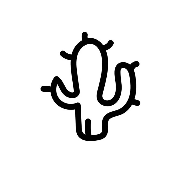 Kézzel Rajzolt Kaktuszok Jelképe Mexikó Elszigetelt Fehér Háttér Egyszerű Gyermekek — Stock Vector