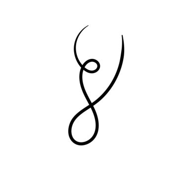 Girdap süsleme elle çizilmiş. Kalemle süslü bukleler, girdaplar ve filigran süslemeler vektör illüstrasyonu seti. Siyah beyaza