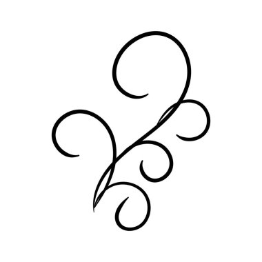 Girdap süsleme elle çizilmiş. Kalemle süslü bukleler, girdaplar ve filigran süslemeler vektör illüstrasyonu. Siyah beyaza.