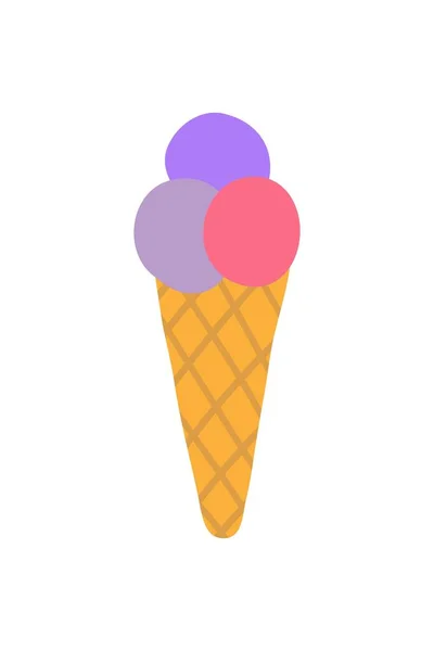 Ilustraciones de helados de colores simples dibujadas a mano aisladas sobre fondo blanco. Sabroso producto lácteo delicioso con decoración. — Archivo Imágenes Vectoriales