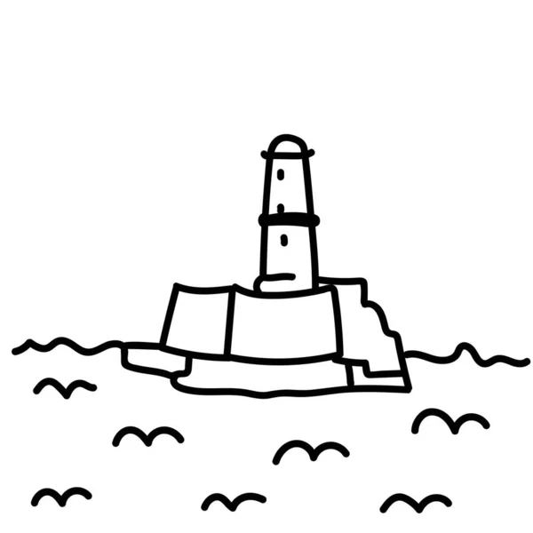 Στο Οχυρό Μασσαλία Χειροποίητη Εικονογράφηση Διανύσματος Doodle Που Απομονώνεται Στο — Διανυσματικό Αρχείο