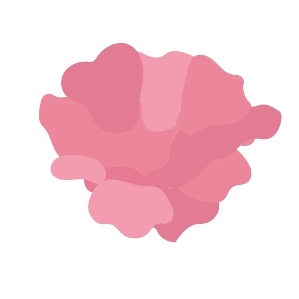 Fleur Rose Simple Abstraite Illustration Vectorielle Islolisée Blanc — Image vectorielle