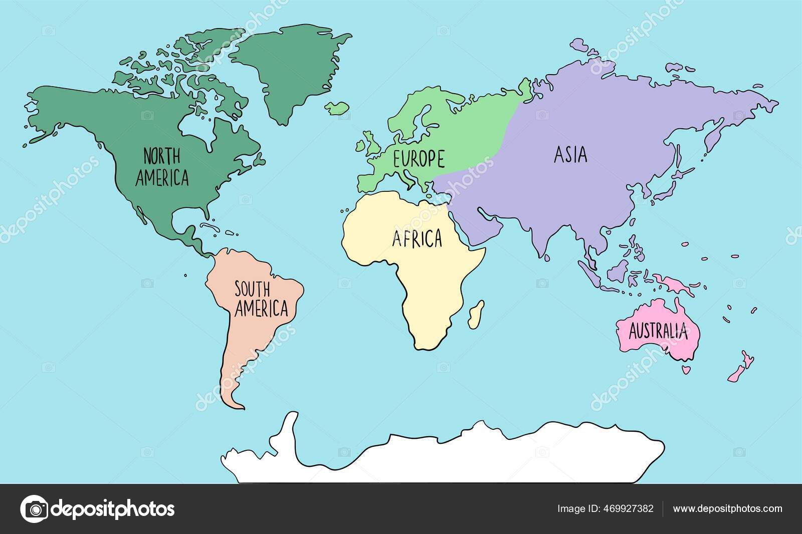 Mapas da América do Sul e Norte, Europa, EUA, Ásia