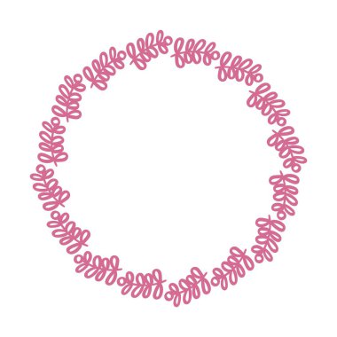 El çizimi karalama çiçek çerçevesi. Mürekkep kalemi ya da kalemle basit bir satır. Evlilik yıldönümü süsü. Vektör illüstrasyonu