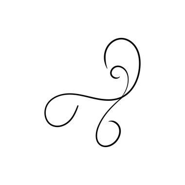 Girdap süsleme elle çizilmiş. Kalemle süslü bukleler, girdaplar ve filigran süslemeler vektör illüstrasyonu. Siyah beyaza.