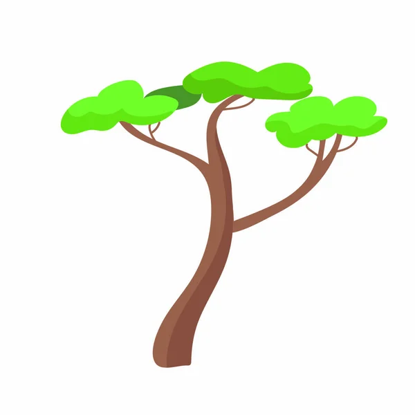 Hand drawn colored African tree — Stok Vektör