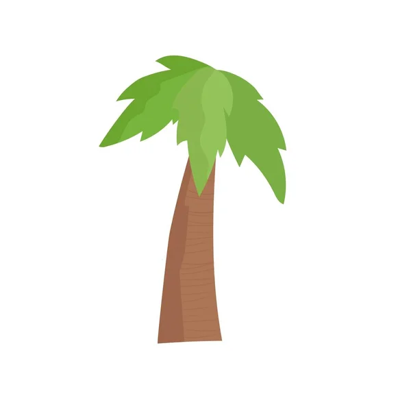 Handritade färgade afrikanska Florida palm träd med gröna blad och randig fat. — Stock vektor