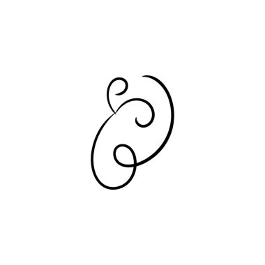 Girdap süsleme elle çizilmiş. Kalemle süslü bukleler, girdaplar ve filigran süslemeler vektör illüstrasyonu seti. Siyah beyaza