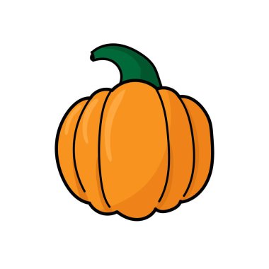 Sonbahar Cadılar Bayramı için turuncu balkabağı, sebze grafik simgesi veya yazdırma.