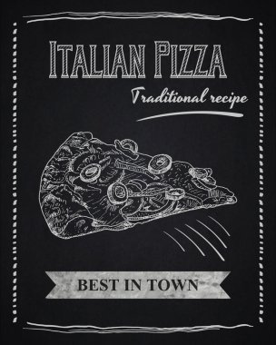 Tebeşir poster pizza dilimi