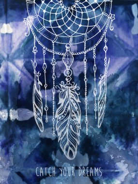 Bohem tarzı arka plan ile el çekilmiş mandala desen