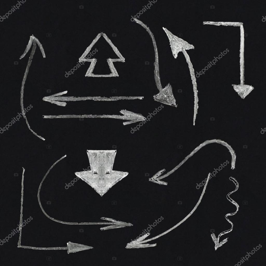 Chalk arrow set — Stock Vector © awispa #57930259