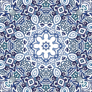 Sorunsuz suluboya doodle dekoratif desen