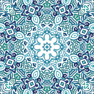 Sorunsuz suluboya doodle dekoratif desen