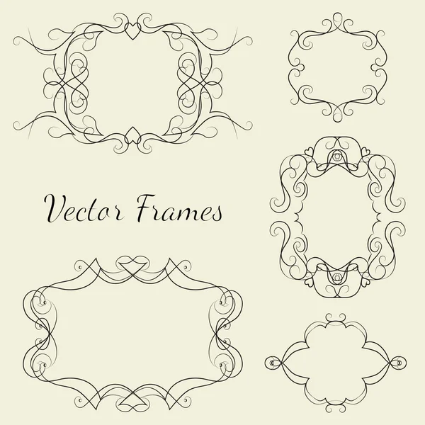 Conjunto de marcos decorativos — Vector de stock