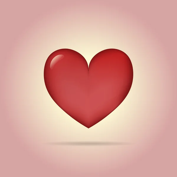 Simple classic heart sign with shadow Vector Graphics