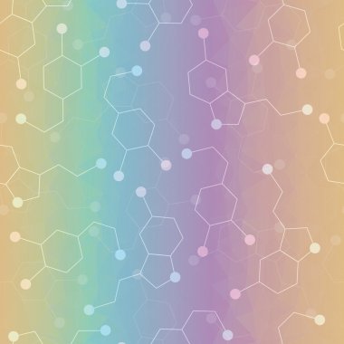 Seamless pattern with dopamine and serotonin molecules. clipart